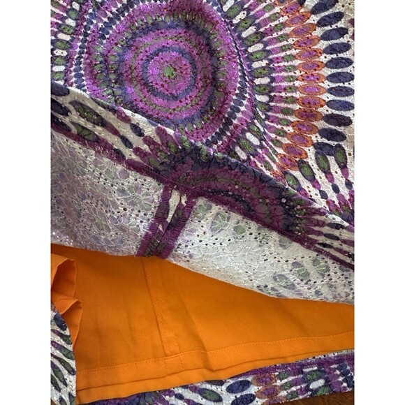 Muse Women’s Shift Dress Multicolor Embroidered Boho Cocktail Party Size 8 - Picture 7 of 8